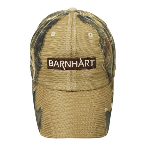 Barnhart Mesh Strapback Cap Tan Camo Curved Brim Hunter Trucker Baseball Hat - Picture 1 of 13